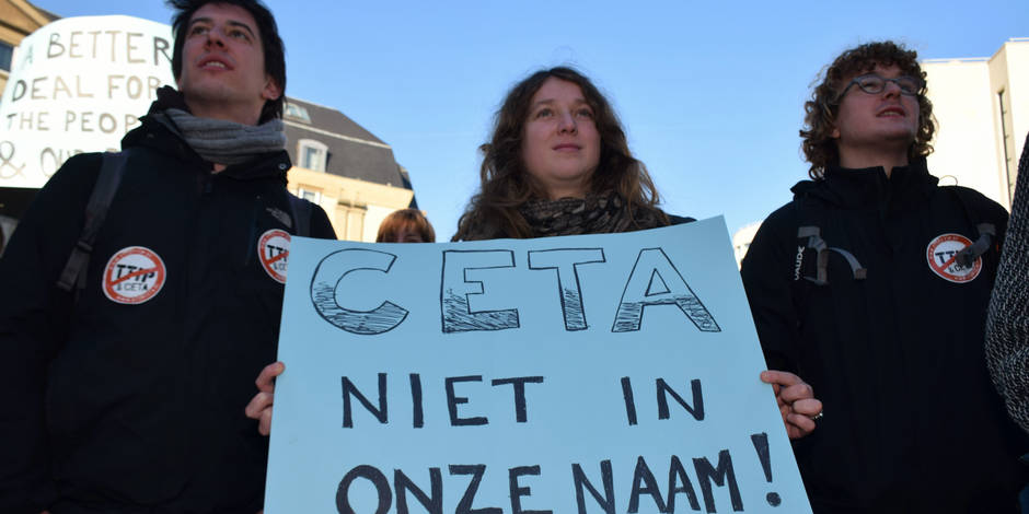 Quelque 500 personnes manifestent contre le Ceta à Bruxelles